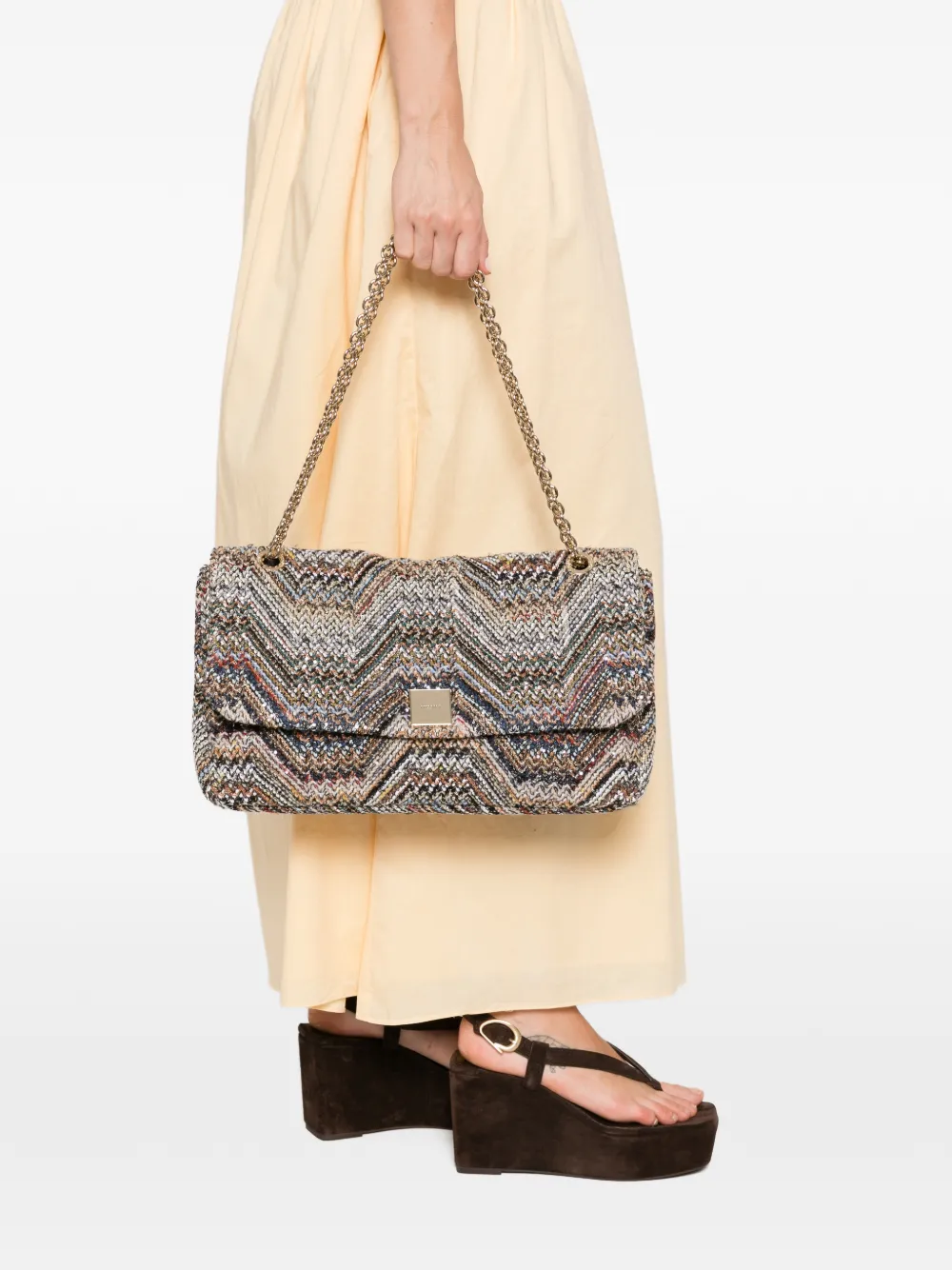Missoni Schoudertas met zigzagpatroon Grijs