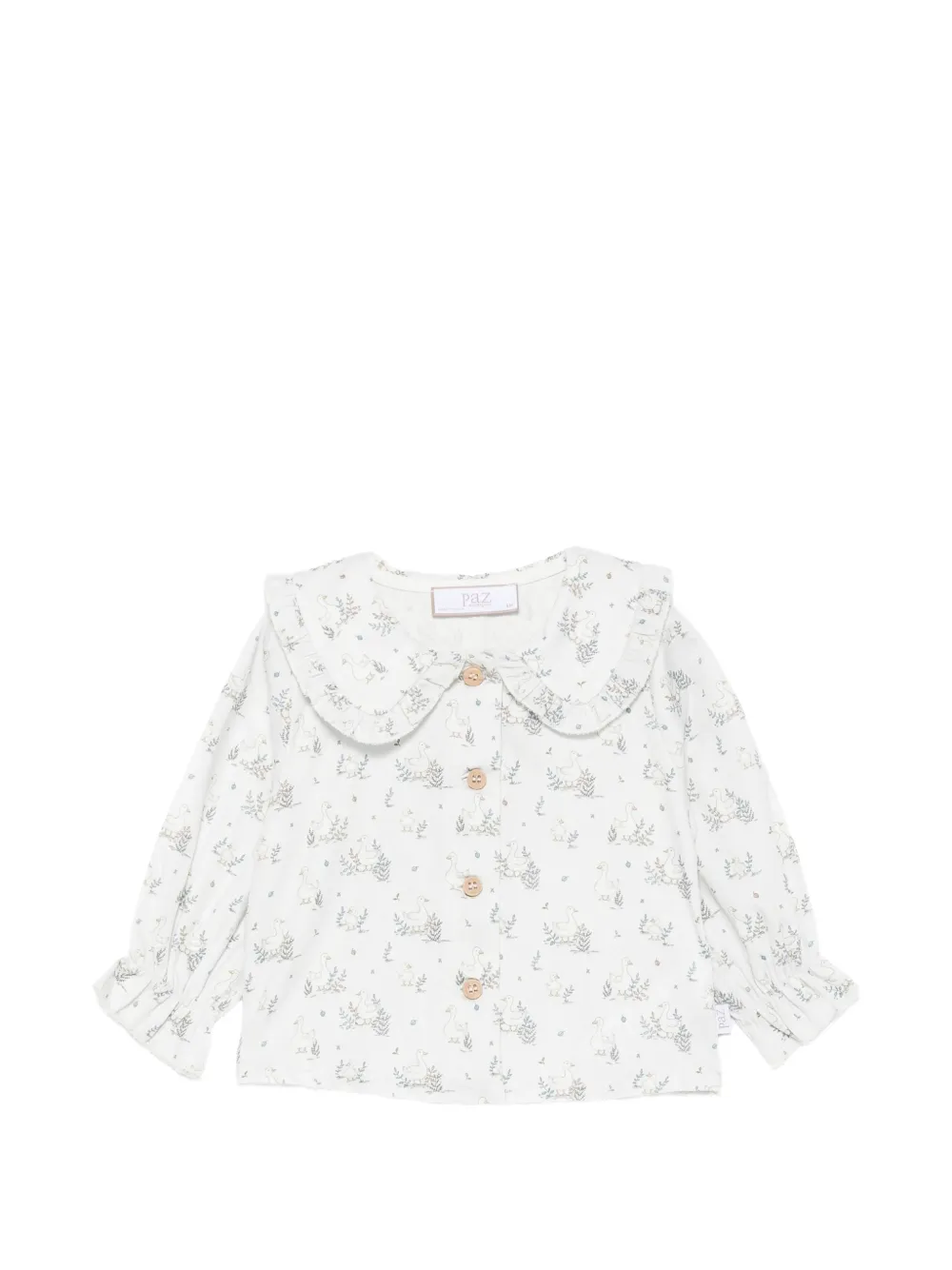 Paz Rodriguez Driedelige shortsset met zwanen-print Beige