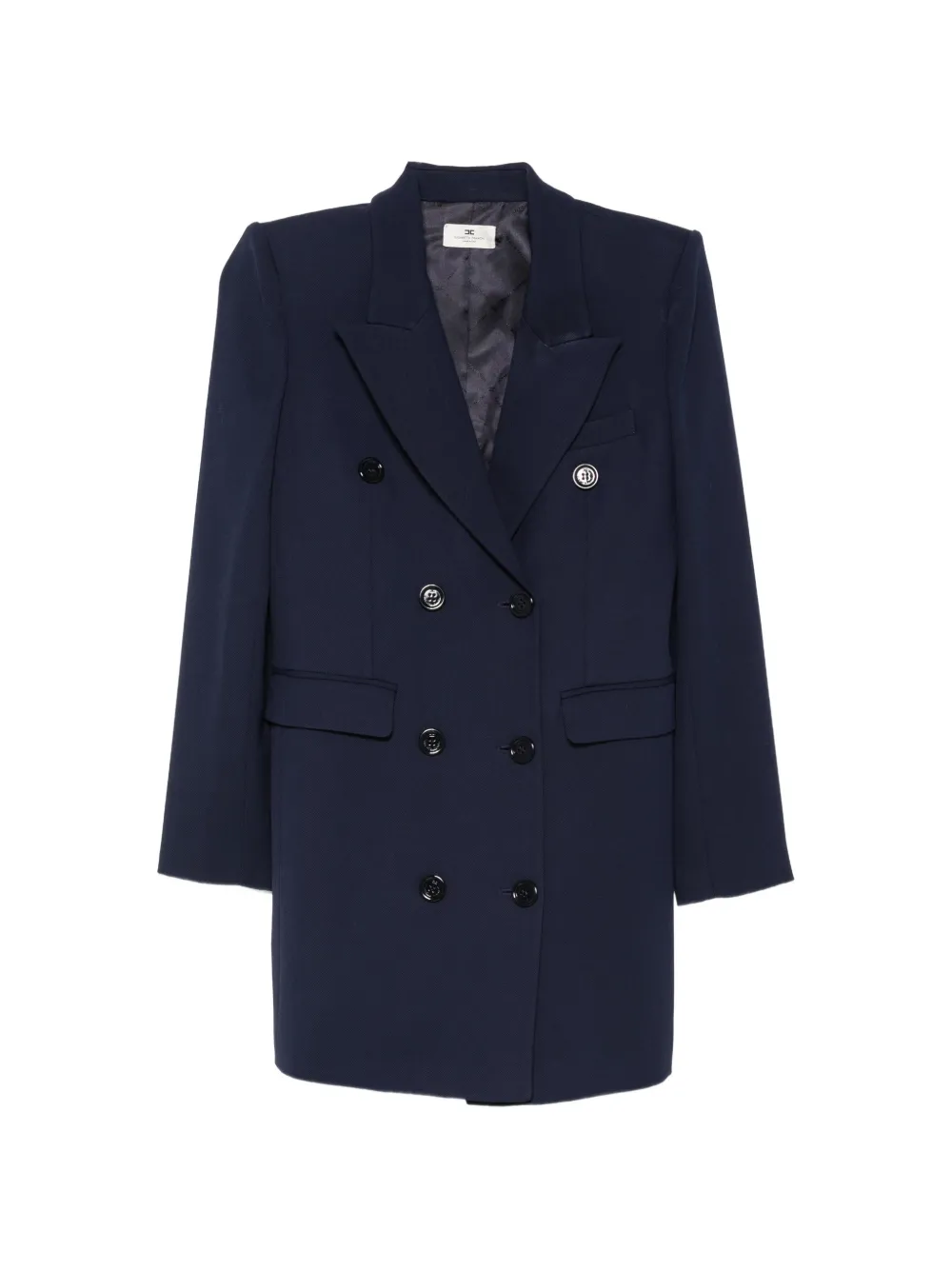 Elisabetta Franchi double-breasted peak-lapel mini dress - Blu