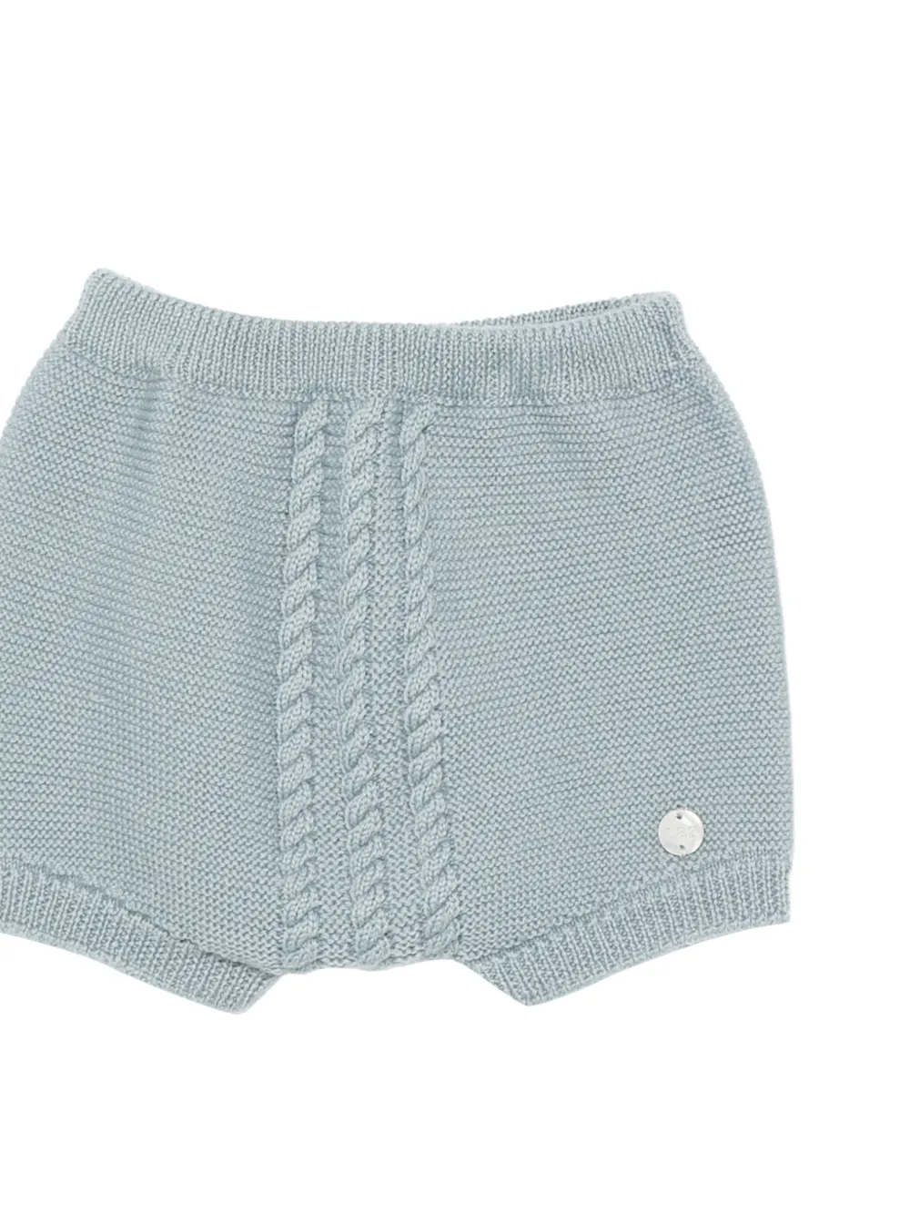 Paz Rodriguez Kabelgebreide tweedelige shortsset met ruches Blauw