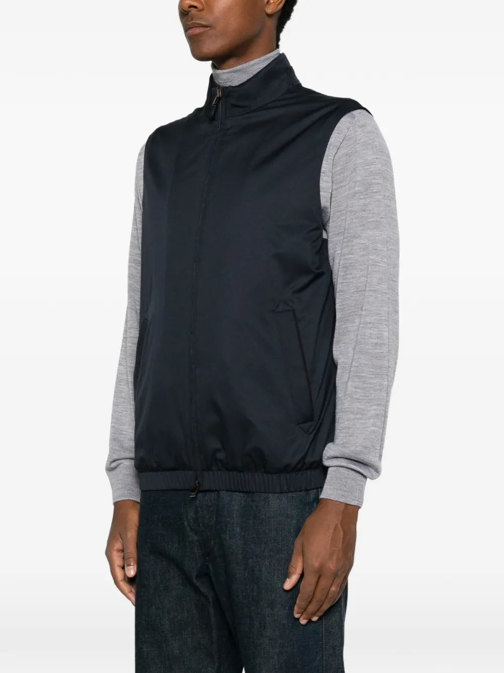 Canali high-neck gilet Blauw