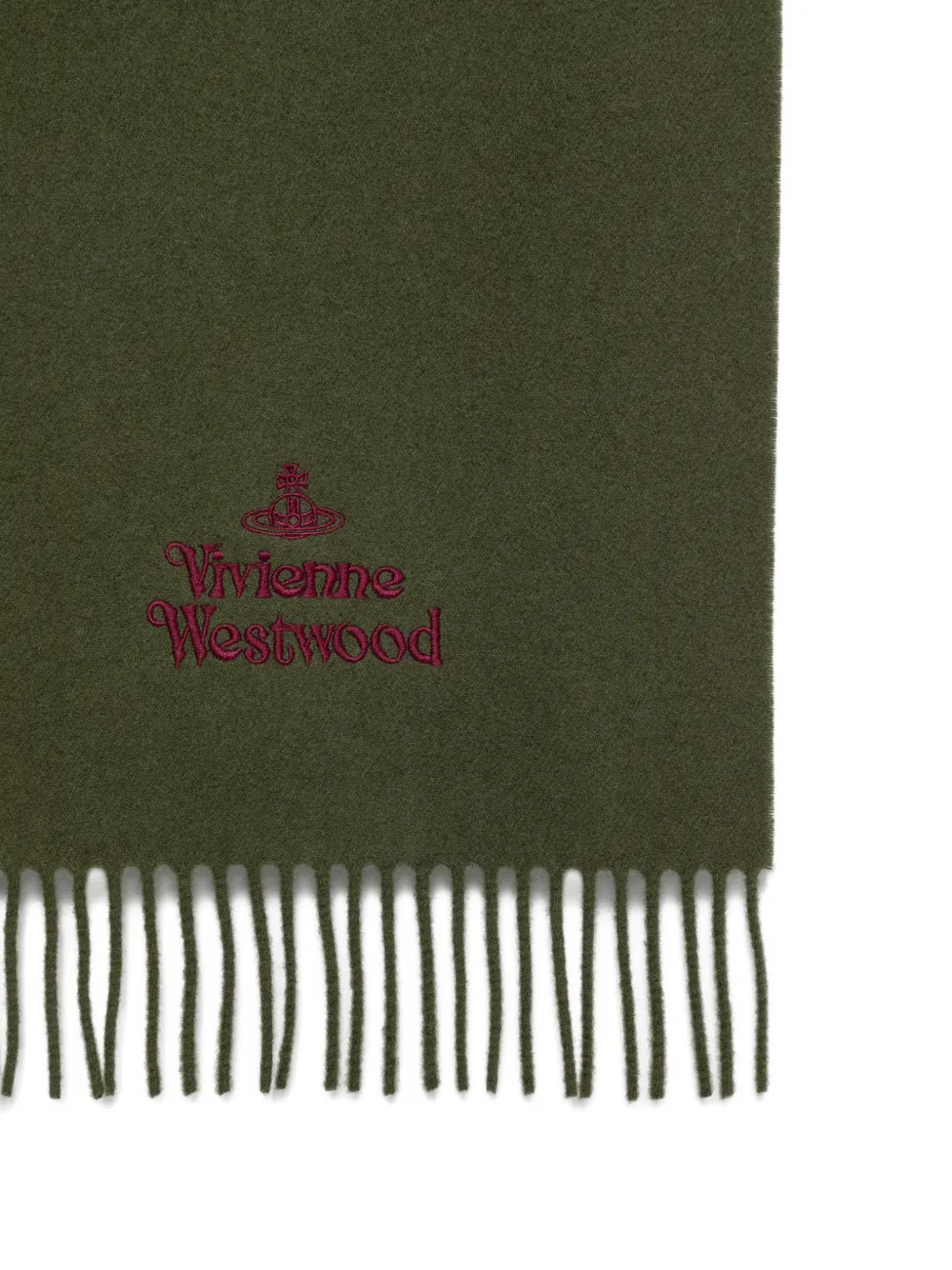 Vivienne Westwood Orb sjaal met franje Groen