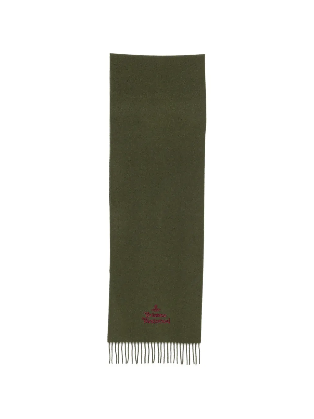 Vivienne Westwood Orb fringed scarf - Verde