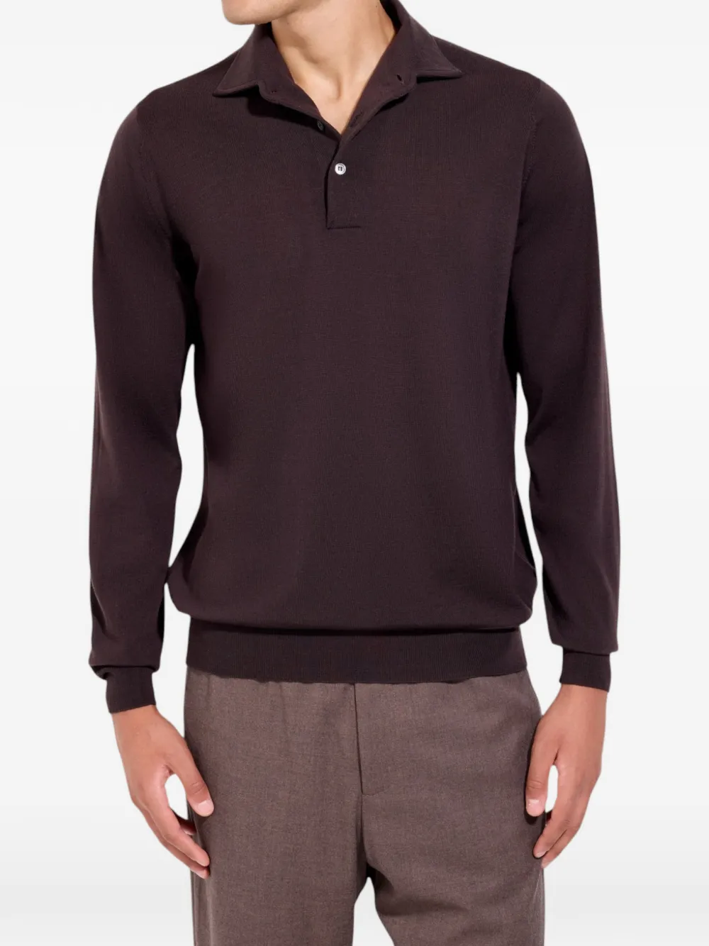 Filippo De Laurentiis long-sleeve fine-knit polo shirt