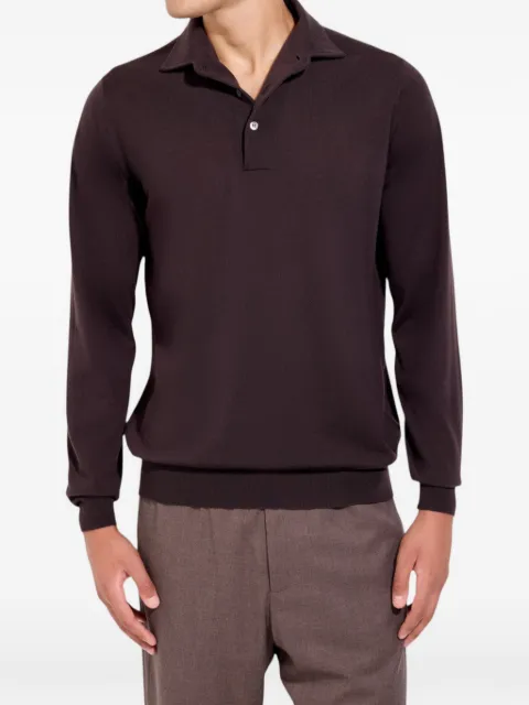 Filippo De Laurentiis long-sleeve fine-knit polo shirt