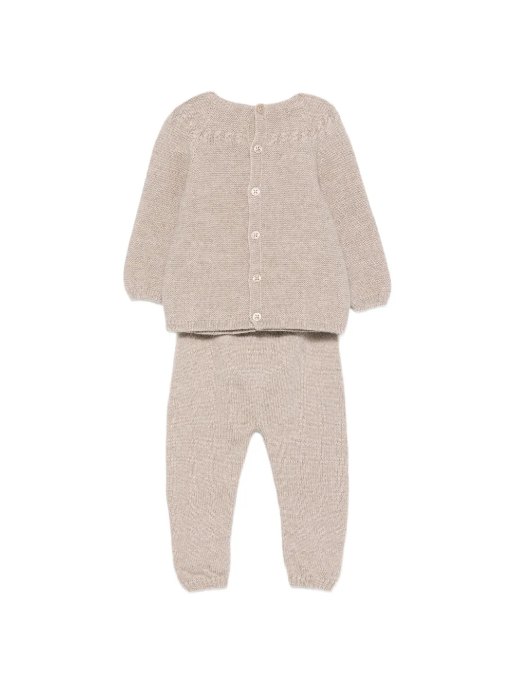 Paz Rodriguez Kabelgebreide broekset met knopen Beige