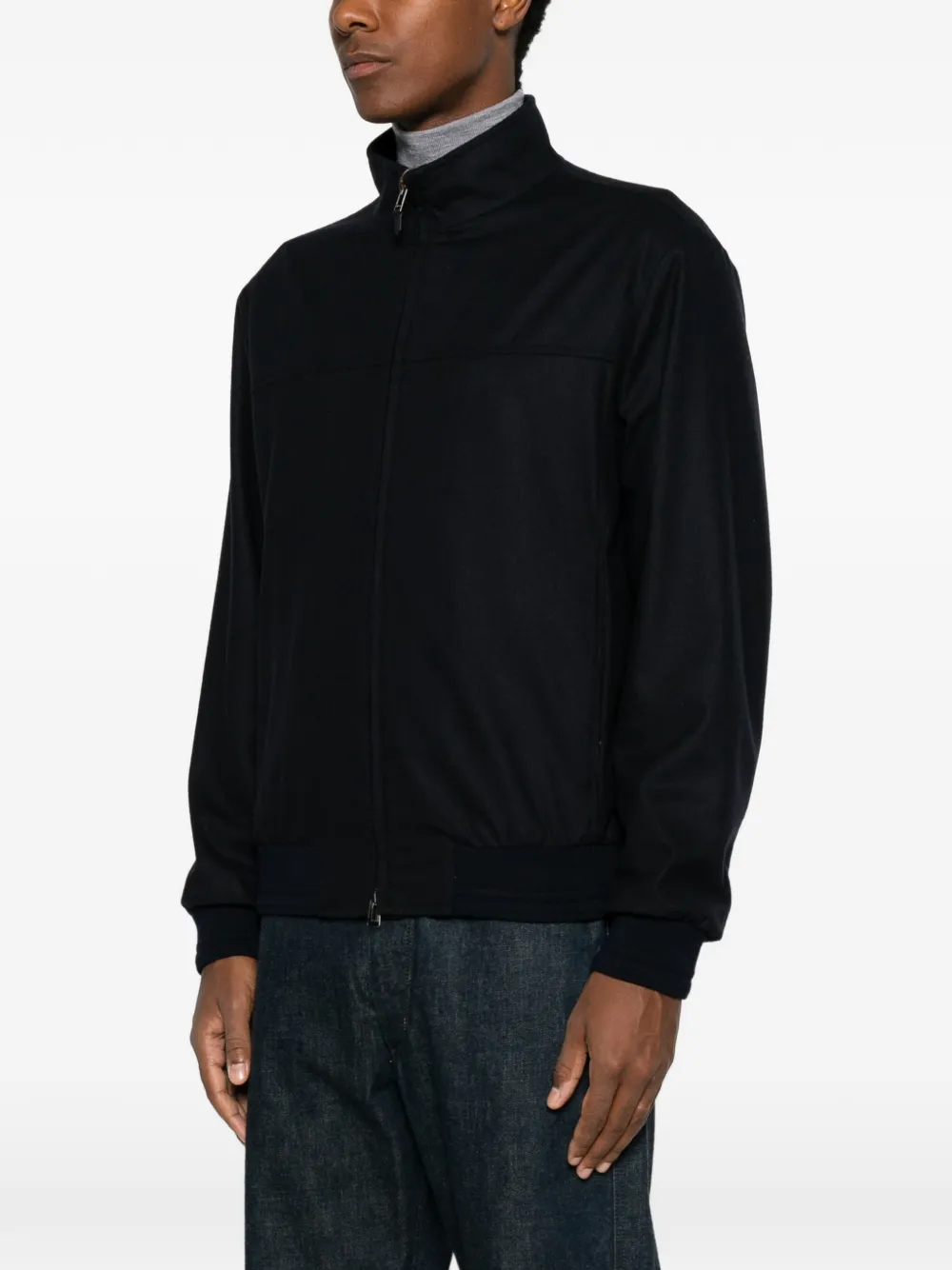 Canali zip-up bomber jacket - Bleu Canali zip-up bomber jacket - Bleu