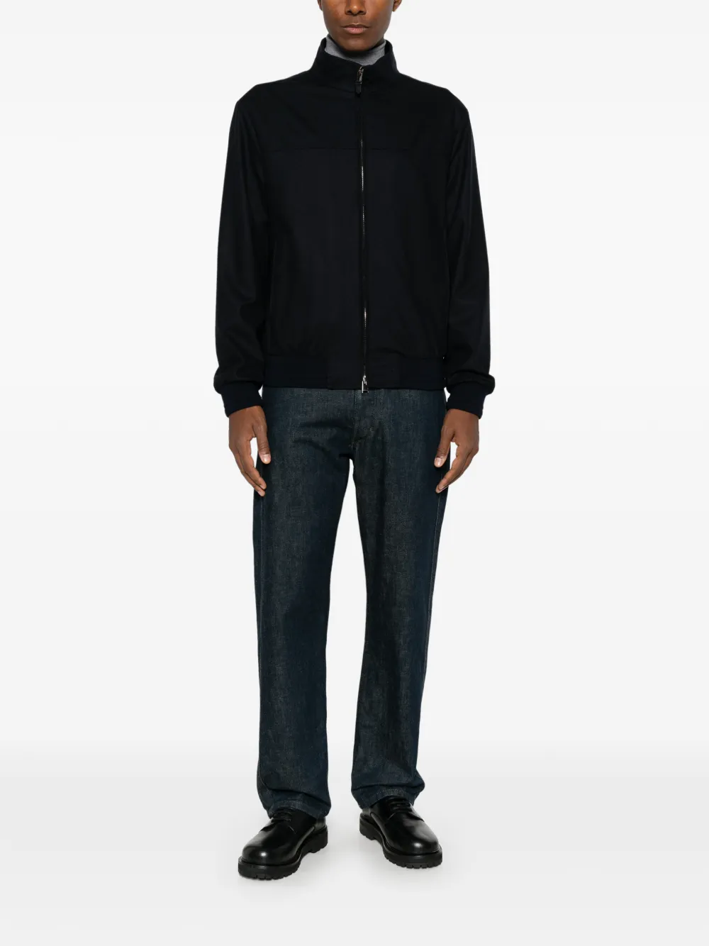 Canali Bomberjack met rits Blauw