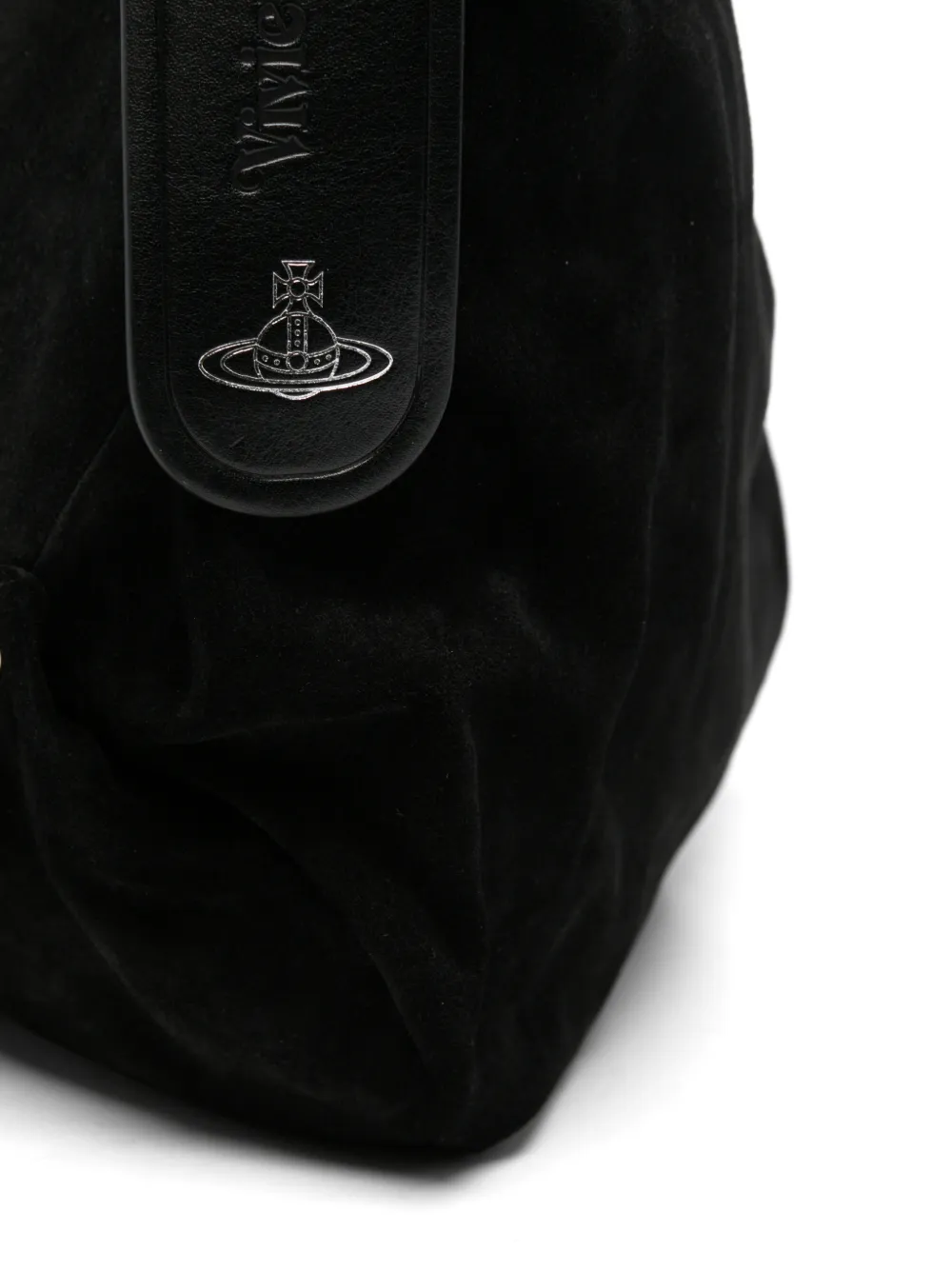 Vivienne Westwood Medium Maxime suède schoudertas Zwart