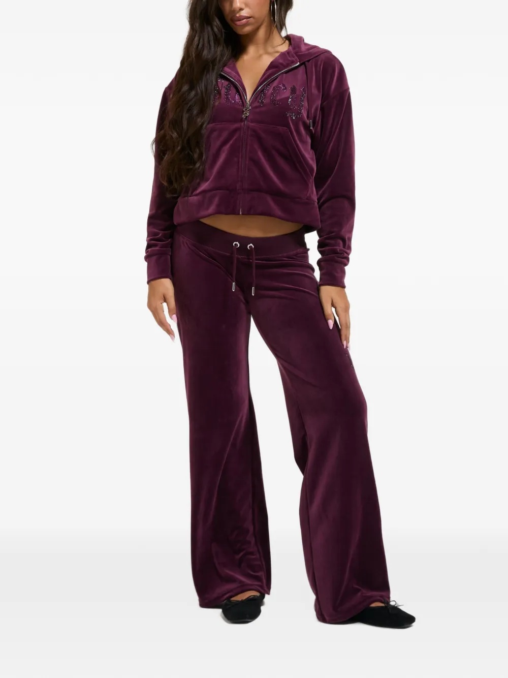 Juicy Couture Old Gothic cropped hoodie Paars