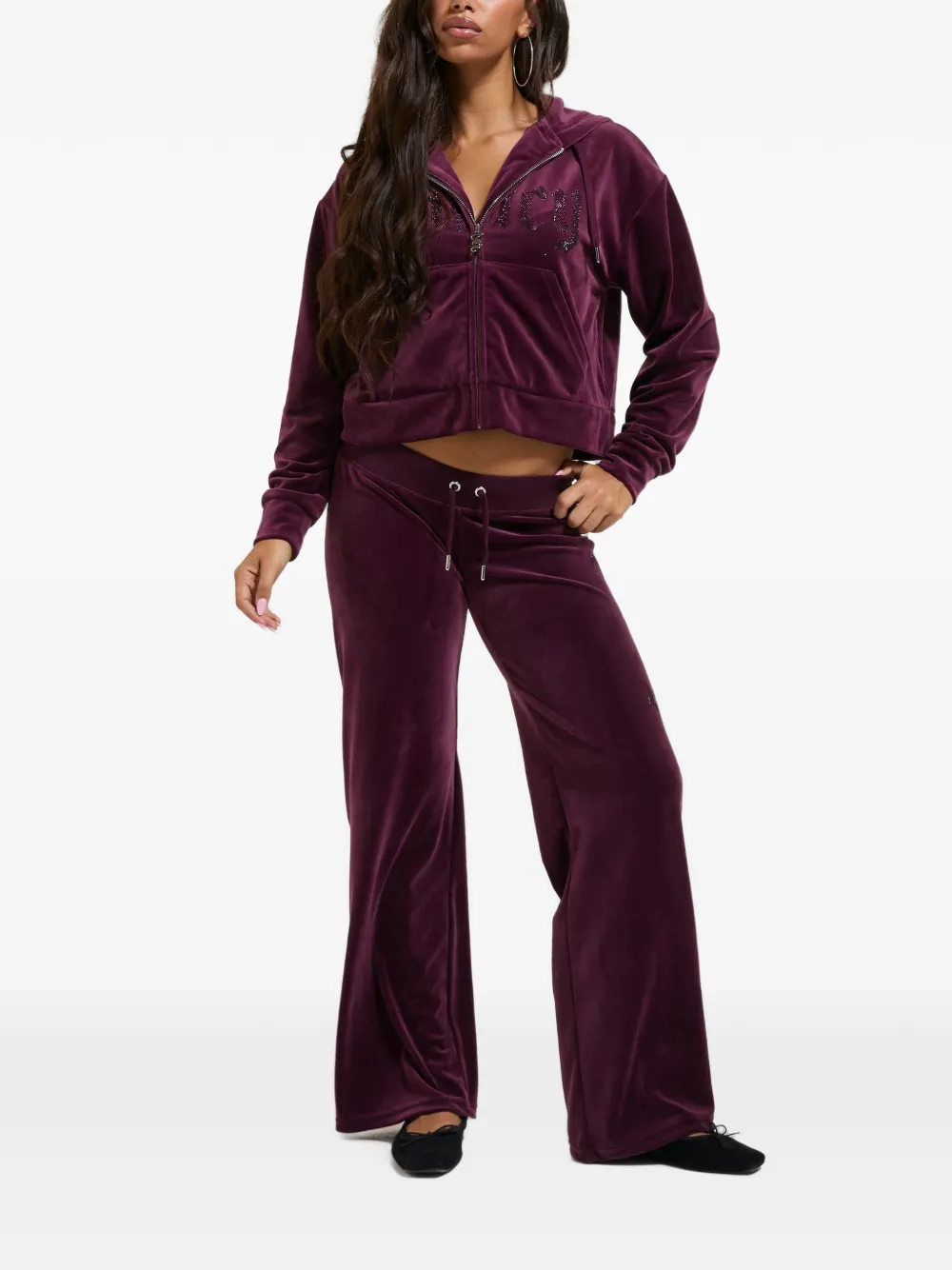Juicy Couture Old Gothic cropped hoodie Paars