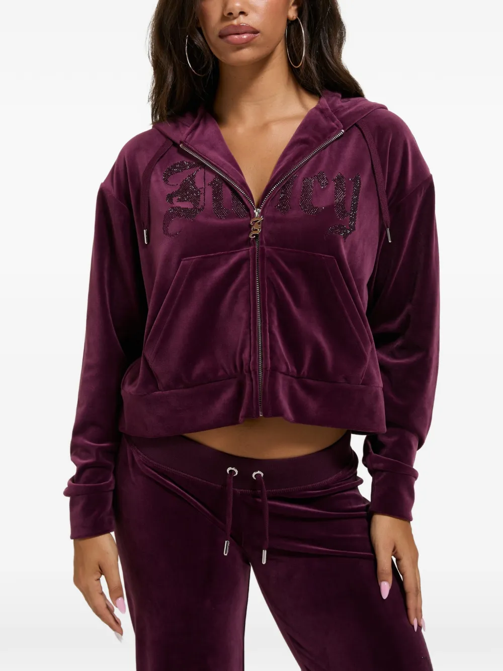 Juicy Couture Old Gothic cropped hoodie Paars