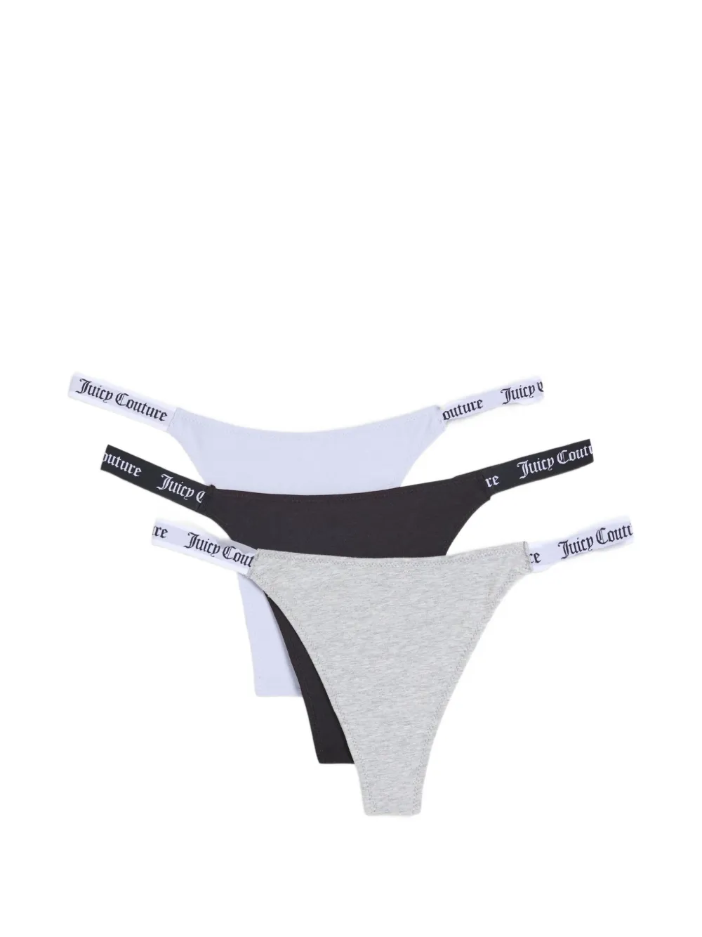 Juicy Couture logo-waistband thongs (set of three) - Toni neutri