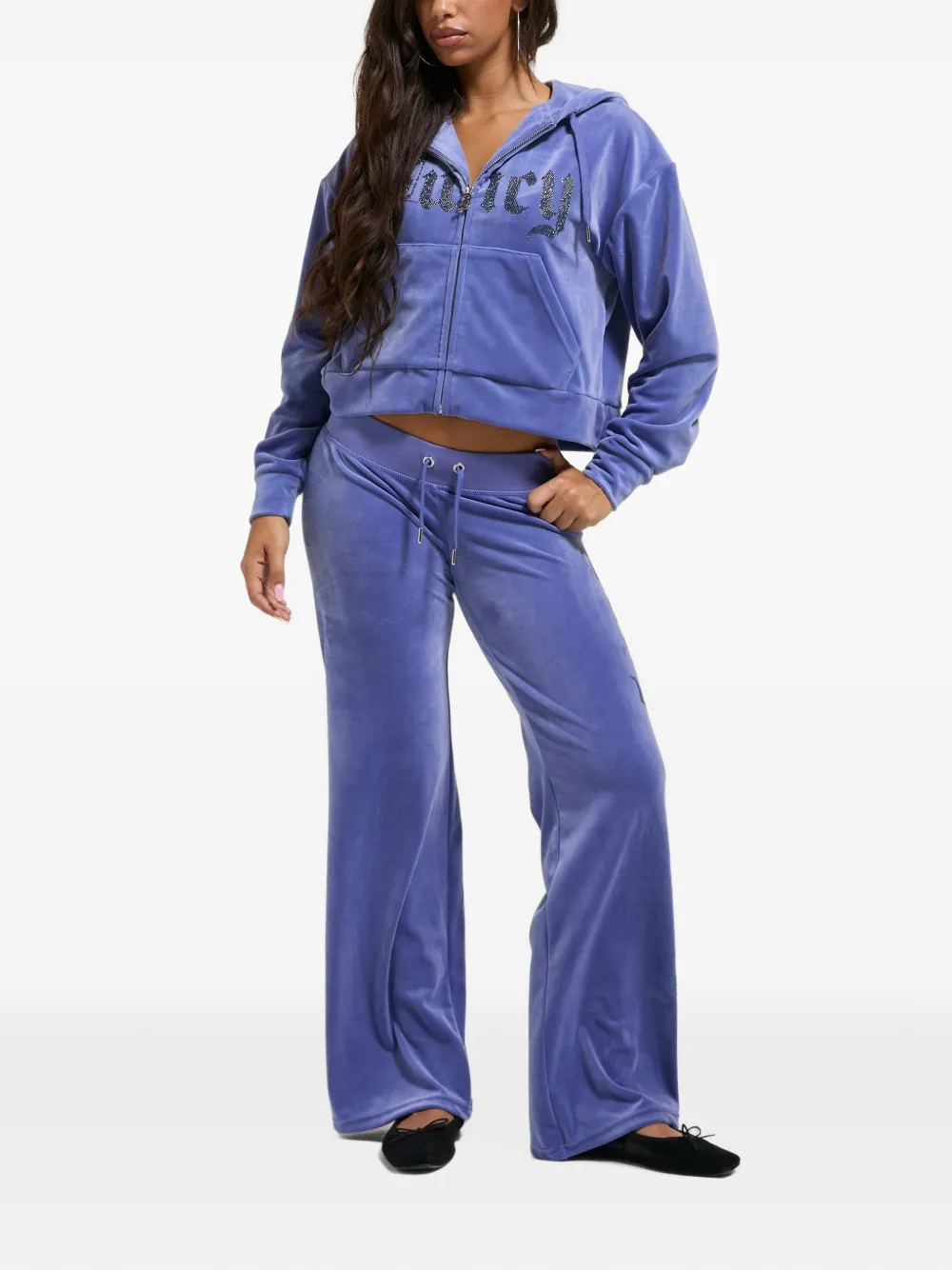Juicy Couture Old Gothic cropped hoodie Blauw