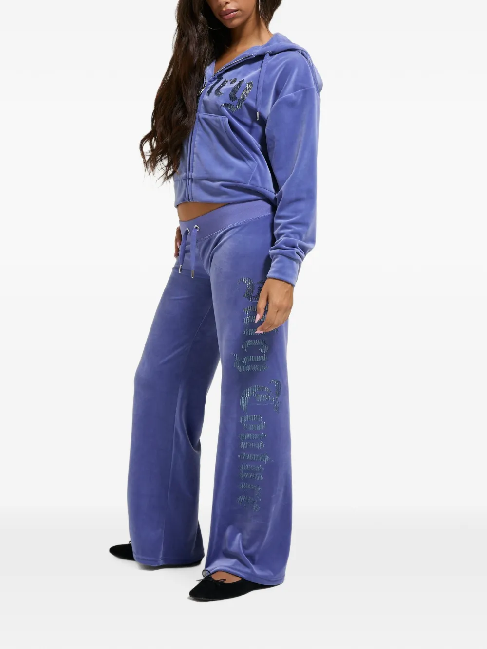 Juicy Couture Old Gothic cropped hoodie Blauw