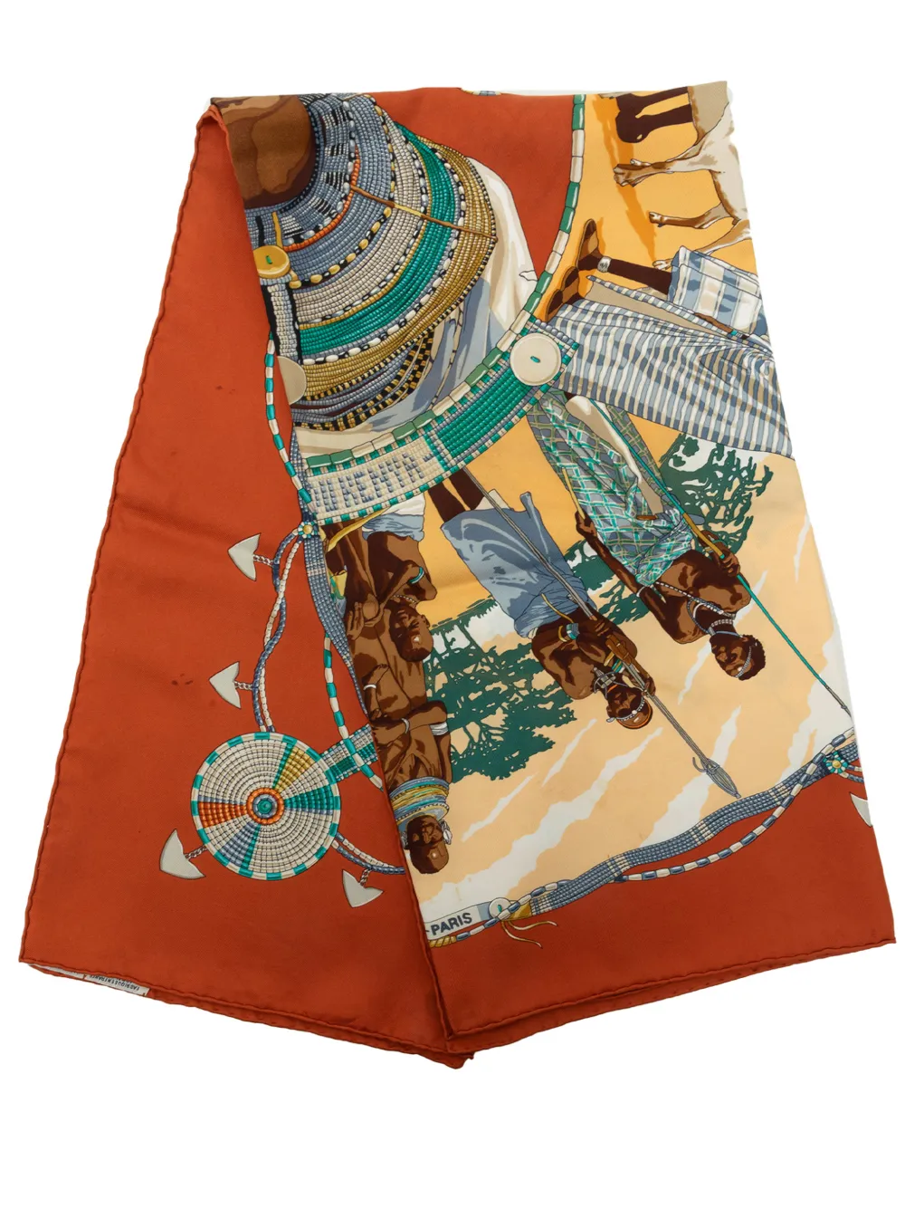 Hermès Pre-Owned 1990-2010 Perles Du Kenya Silk Scarf 90 scarves - Braun