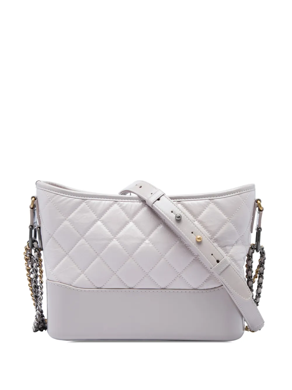 CHANEL Pre-Owned 2020 Small Quilted Aged Calfskin Gabrielle Hobo crossbody bag - Grigio
