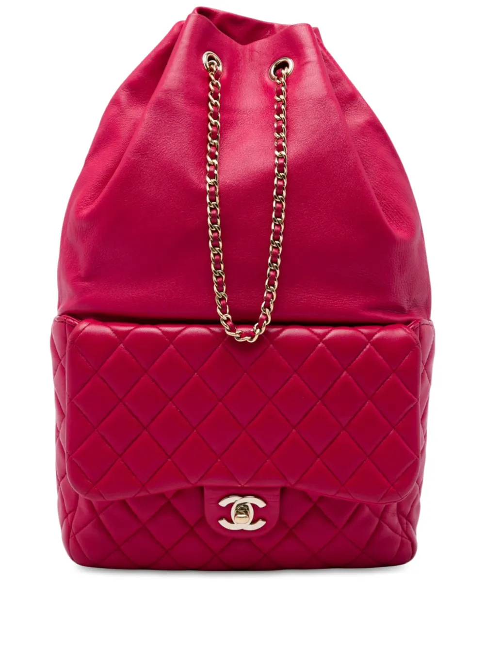 CHANEL Pre-Owned 2015-2016 Large Quilted Lambskin In Seoul backpack - Rosso