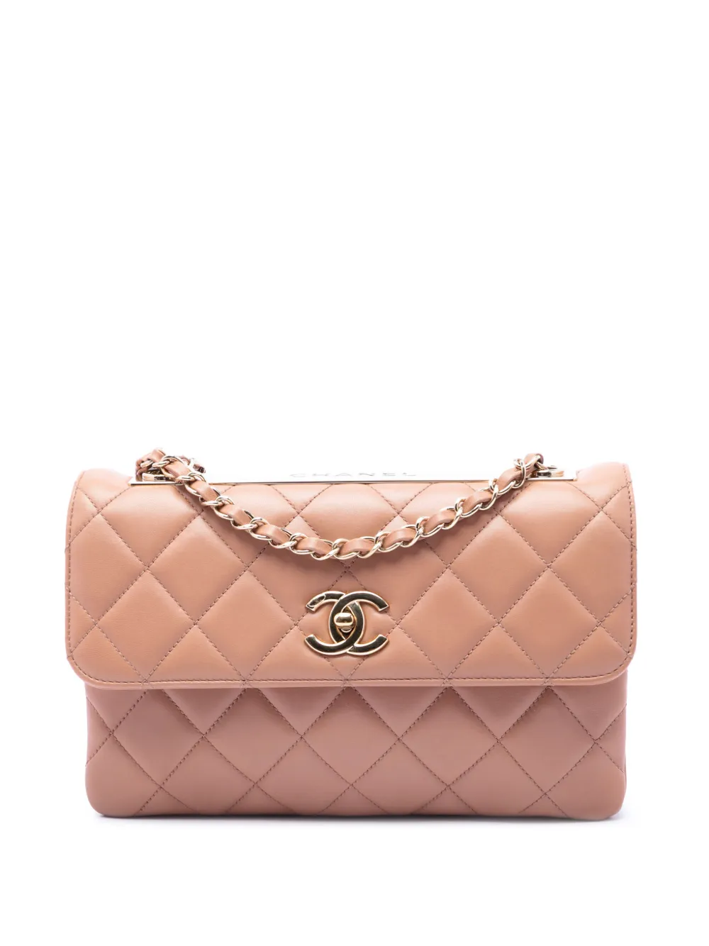CHANEL Pre-Owned 2016-2017 Medium Quilted Lambskin Trendy CC Flap shoulder bag - Marrone