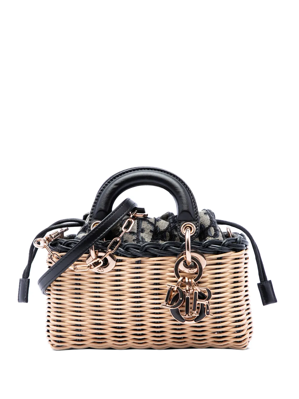 Christian Dior Pre-Owned 2023 Micro Wicker Oblique Lady D Joy satchel - Nude