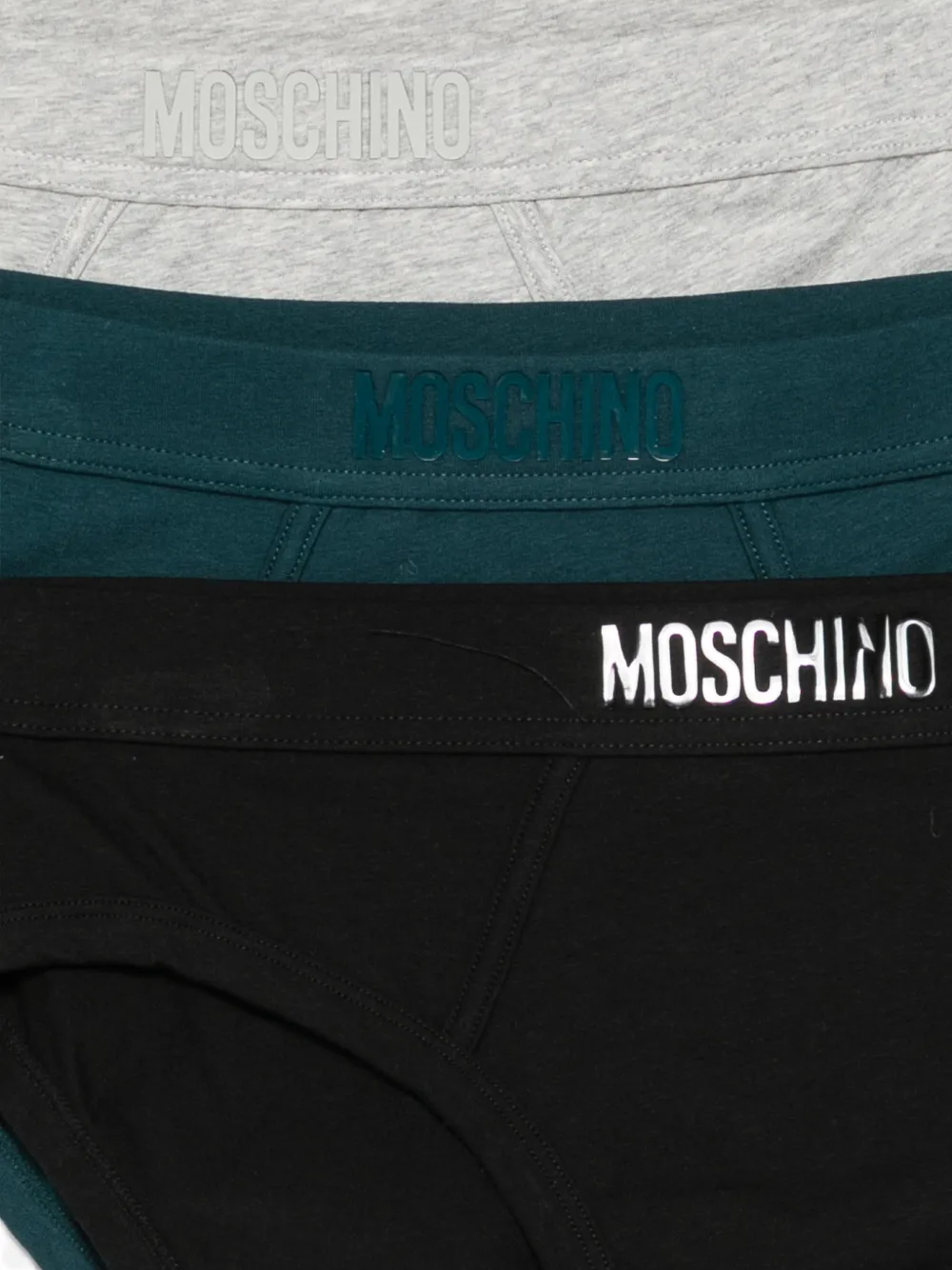 Moschino Drie slips met logo-print Grijs