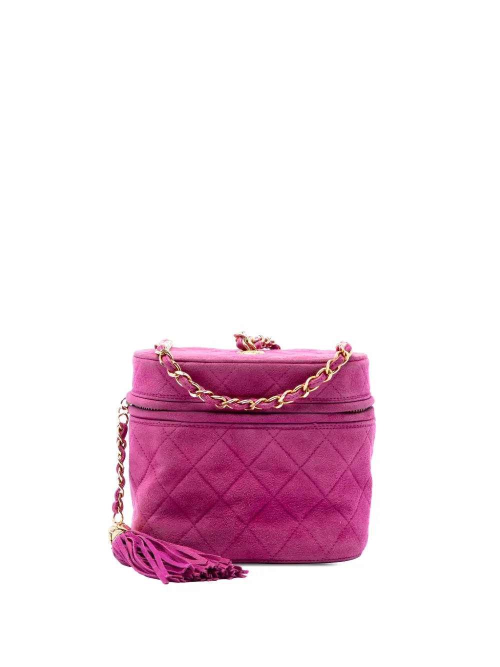 CHANEL Pre-Owned 1989-1991 Quilted Suede Tassel Vanity Bag crossbody bag - Viola