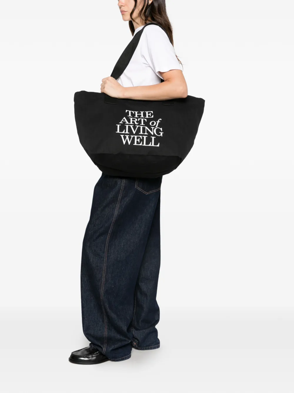 Sporty & Rich print tote bag - Nero