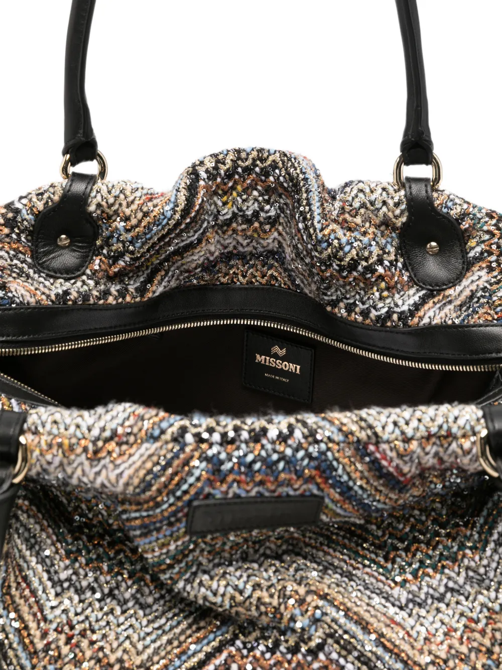 Missoni Gebreide shopper met zigzag-patroon Grijs
