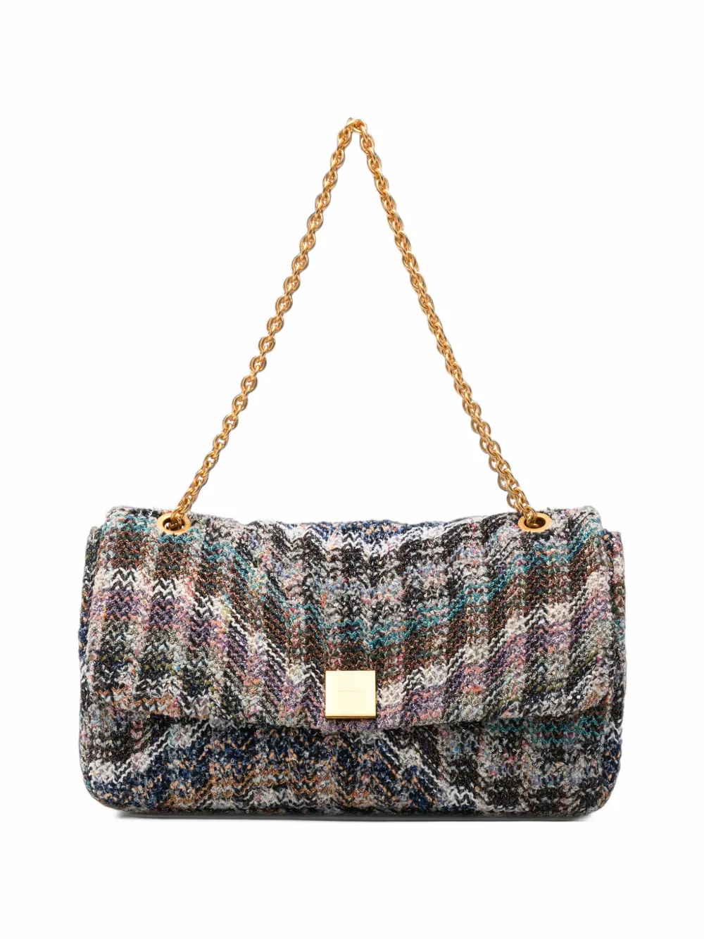 Missoni zigzag-knit shoulder bag - Nude