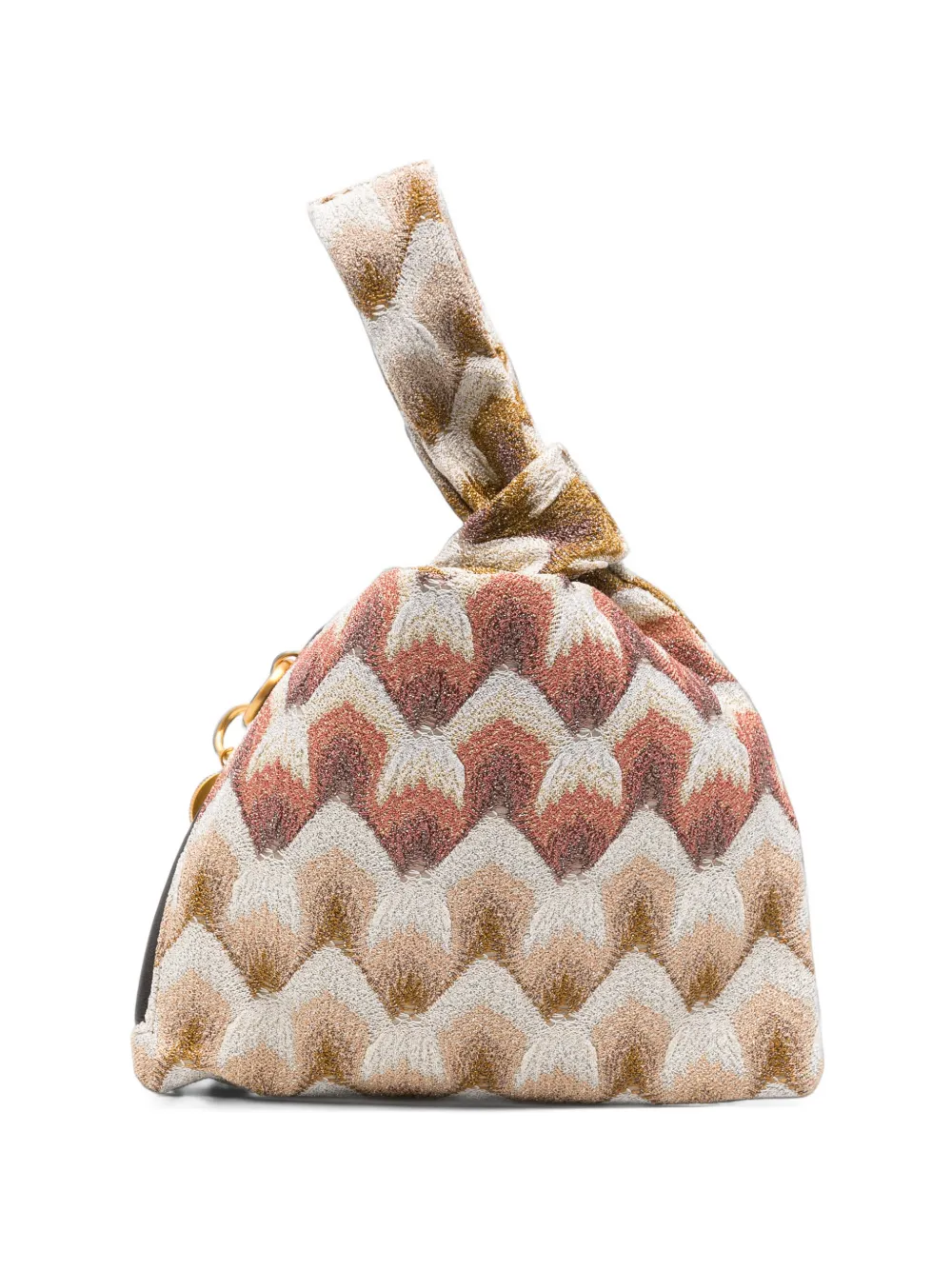 Missoni zigzag-knit knotted mini bag - Neutrals