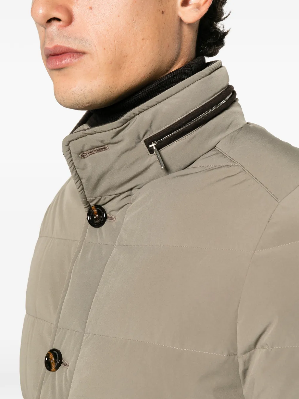 Moorer quilted button-front jacket Bruin