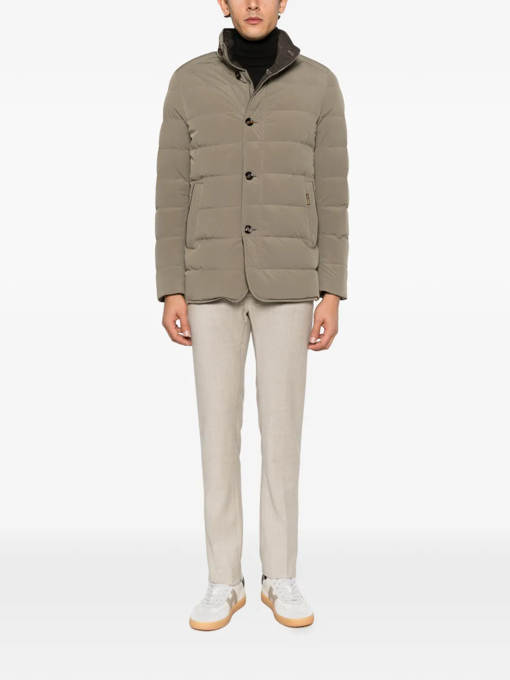 Moorer quilted button-front jacket Bruin