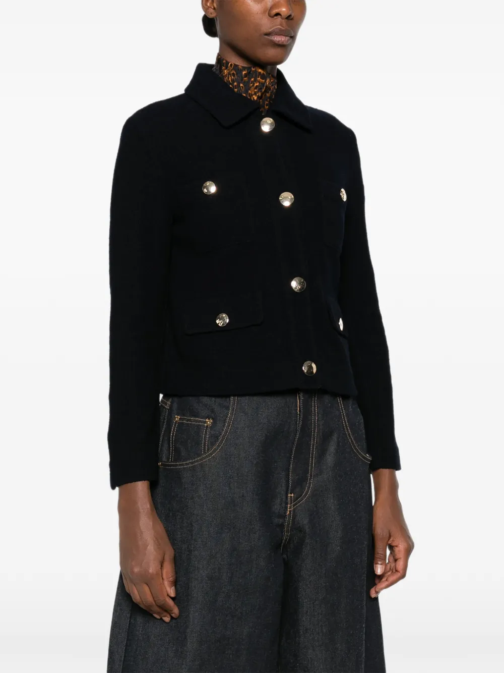 'S Max Mara button-up wool jacket Blauw