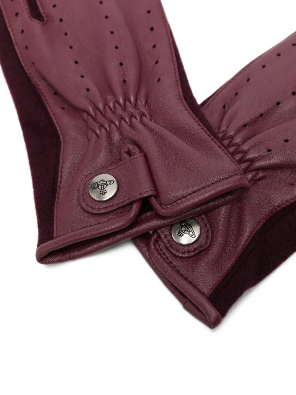 Vivienne Westwood perforated panelled gloves Rood