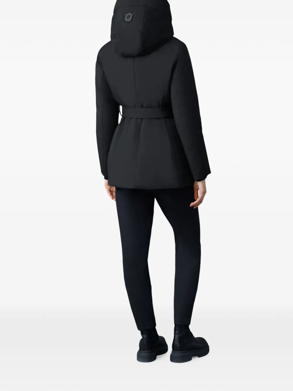 Mackage Jeni-NF belted hooded jacket Zwart