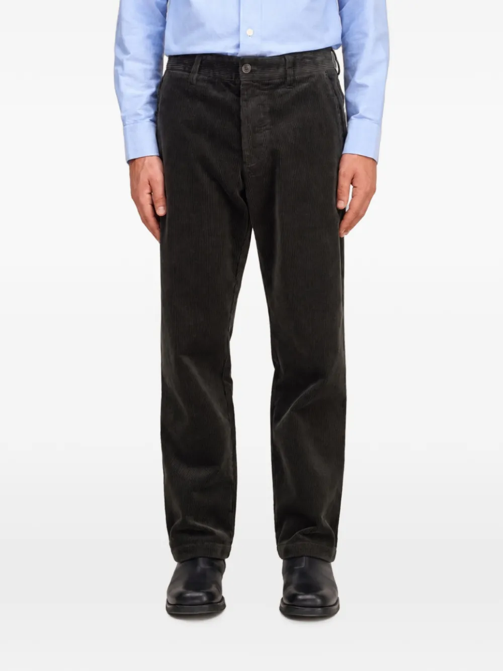 NN07 Aden ribfluwelen broek Zwart