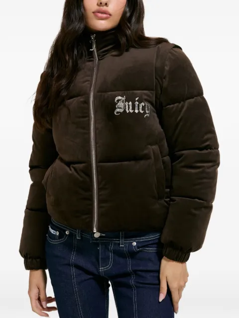 Juicy Couture Diamanté detachable-sleeve puffer jacket
