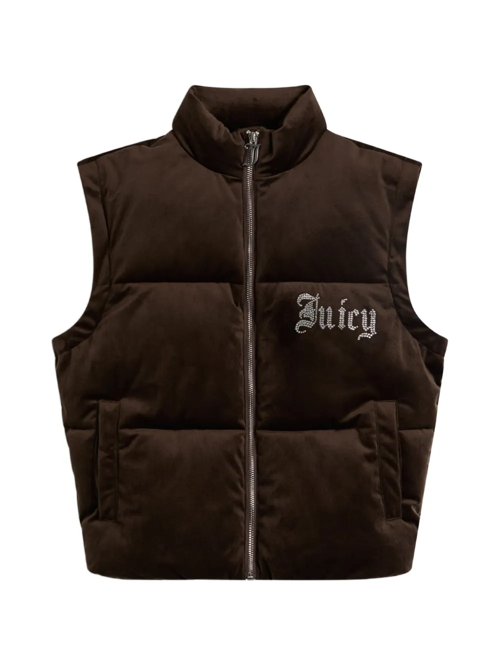 Juicy Couture Diamanté donsjas met afneembare mouwen Bruin