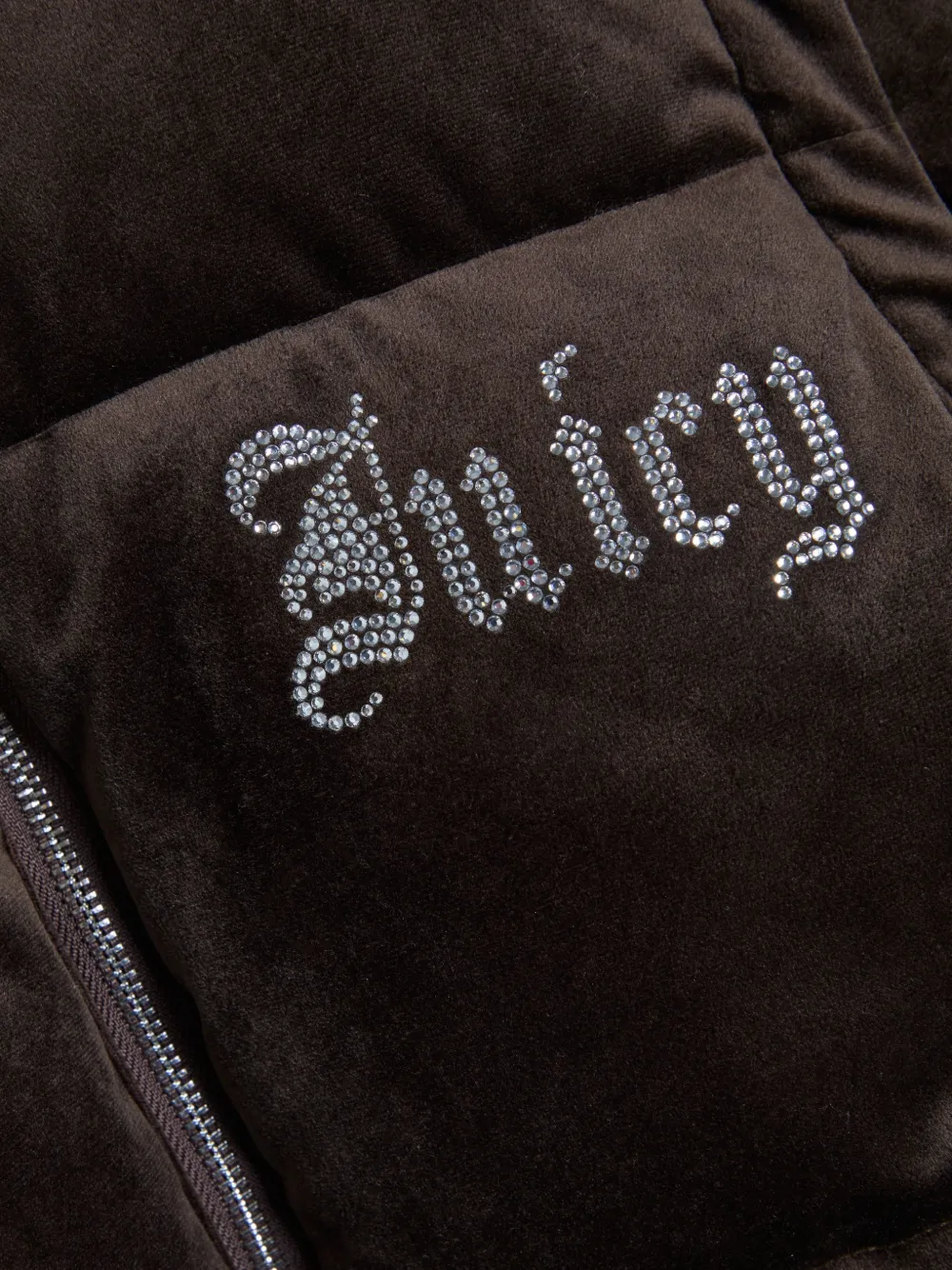 Juicy Couture Diamanté donsjas met afneembare mouwen Bruin