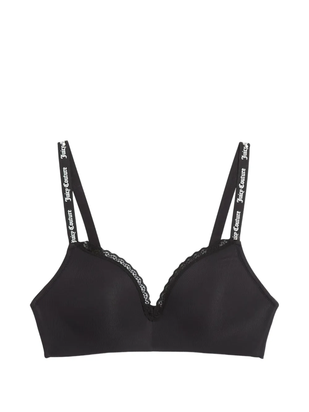 Juicy Couture ribbed lace-trim bralette - Nero