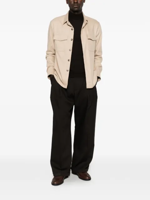 Canali button-up flap-pocket jacket