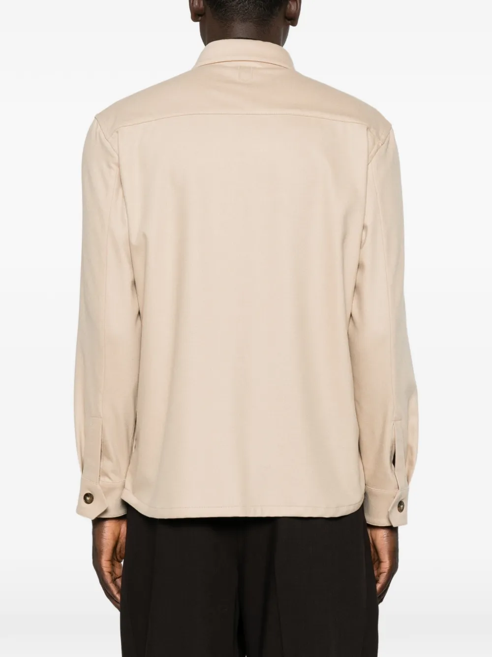 Canali Button-up jack met klepzak Beige