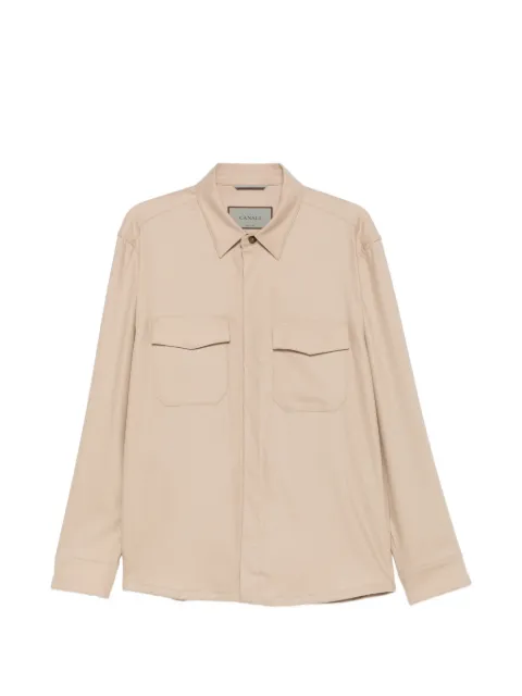 Canali button-up flap-pocket jacket