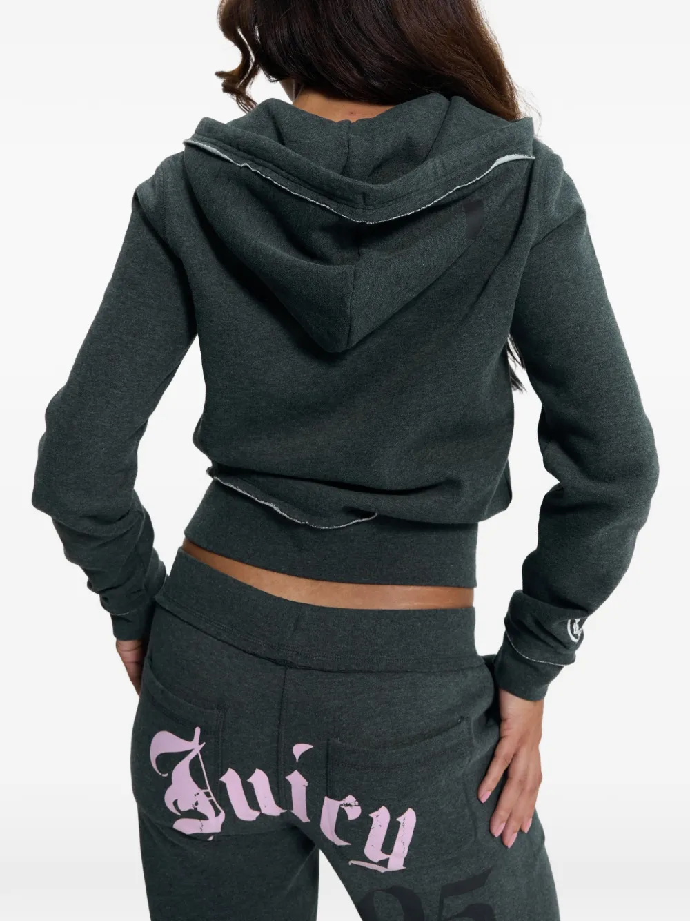 Juicy Couture Hoodie met logoprint en rits Grijs