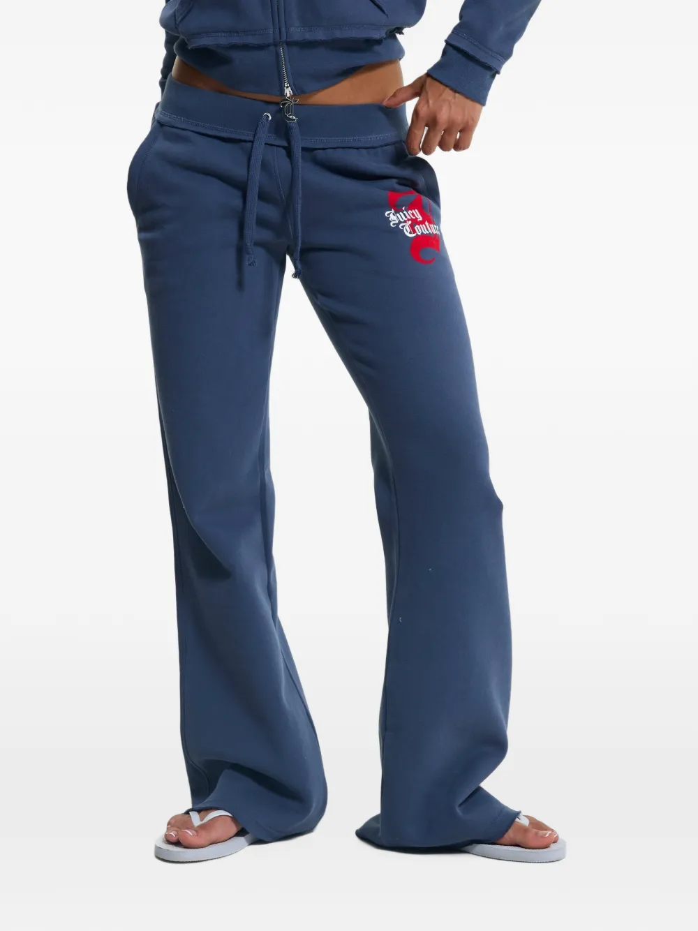Juicy Couture logo-print flared track pants - Blu