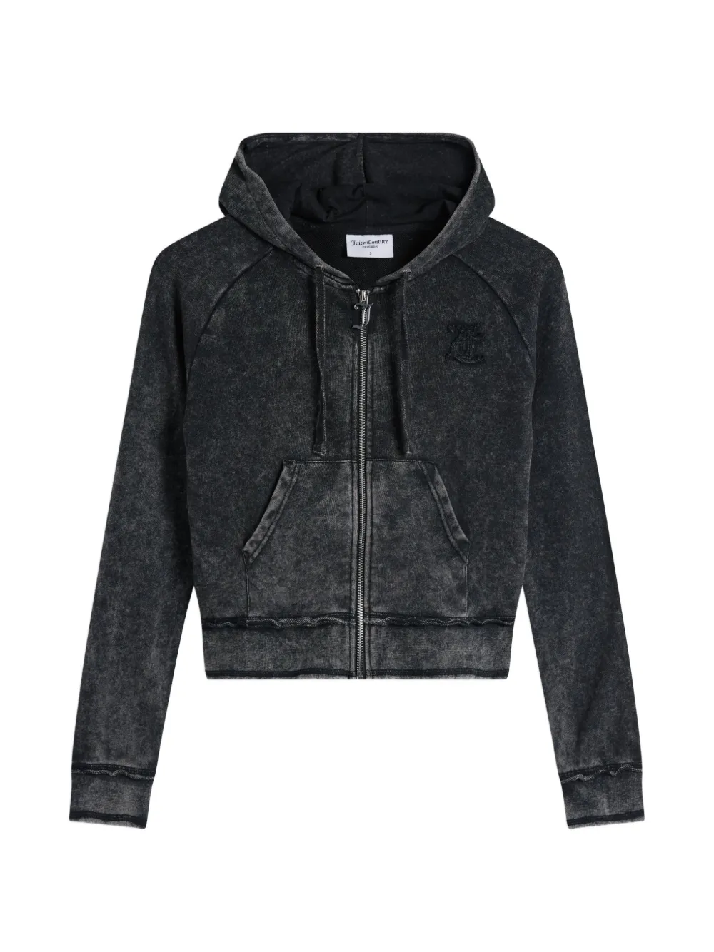 Juicy Couture acid-wash logo-appliqué hoodie - Nero