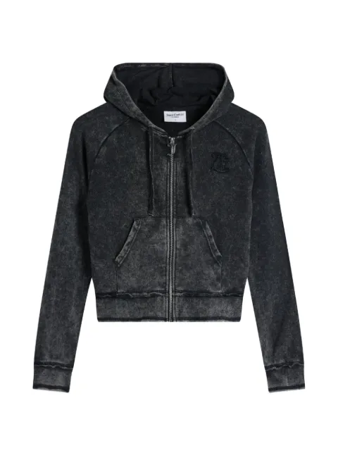 Juicy Couture acid-wash logo-appliqué hoodie