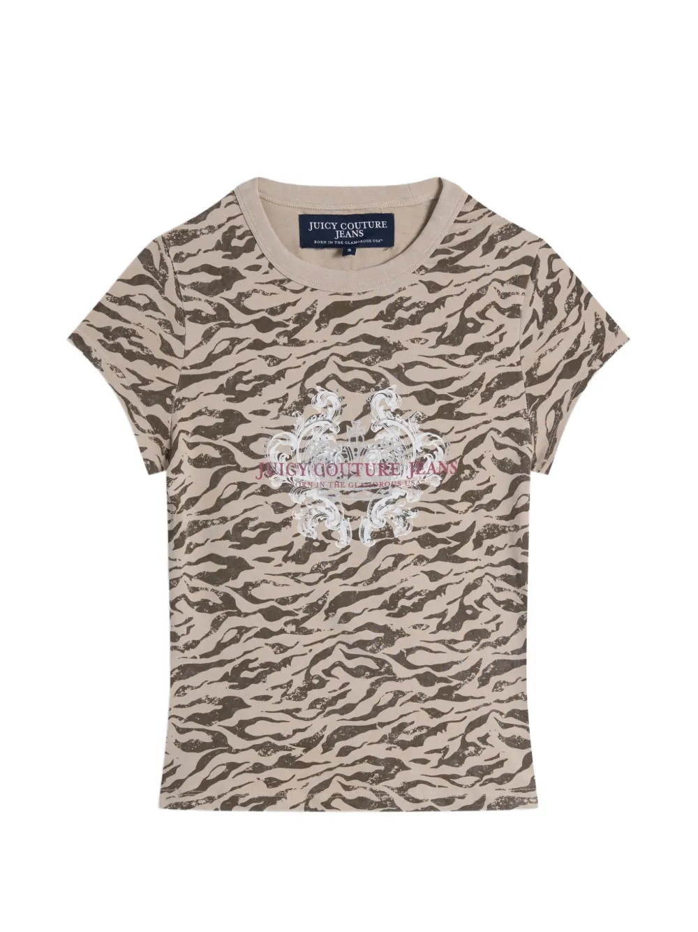 Juicy Couture t-shirt à imprimé zébré et ornements de strass - Tons neutres