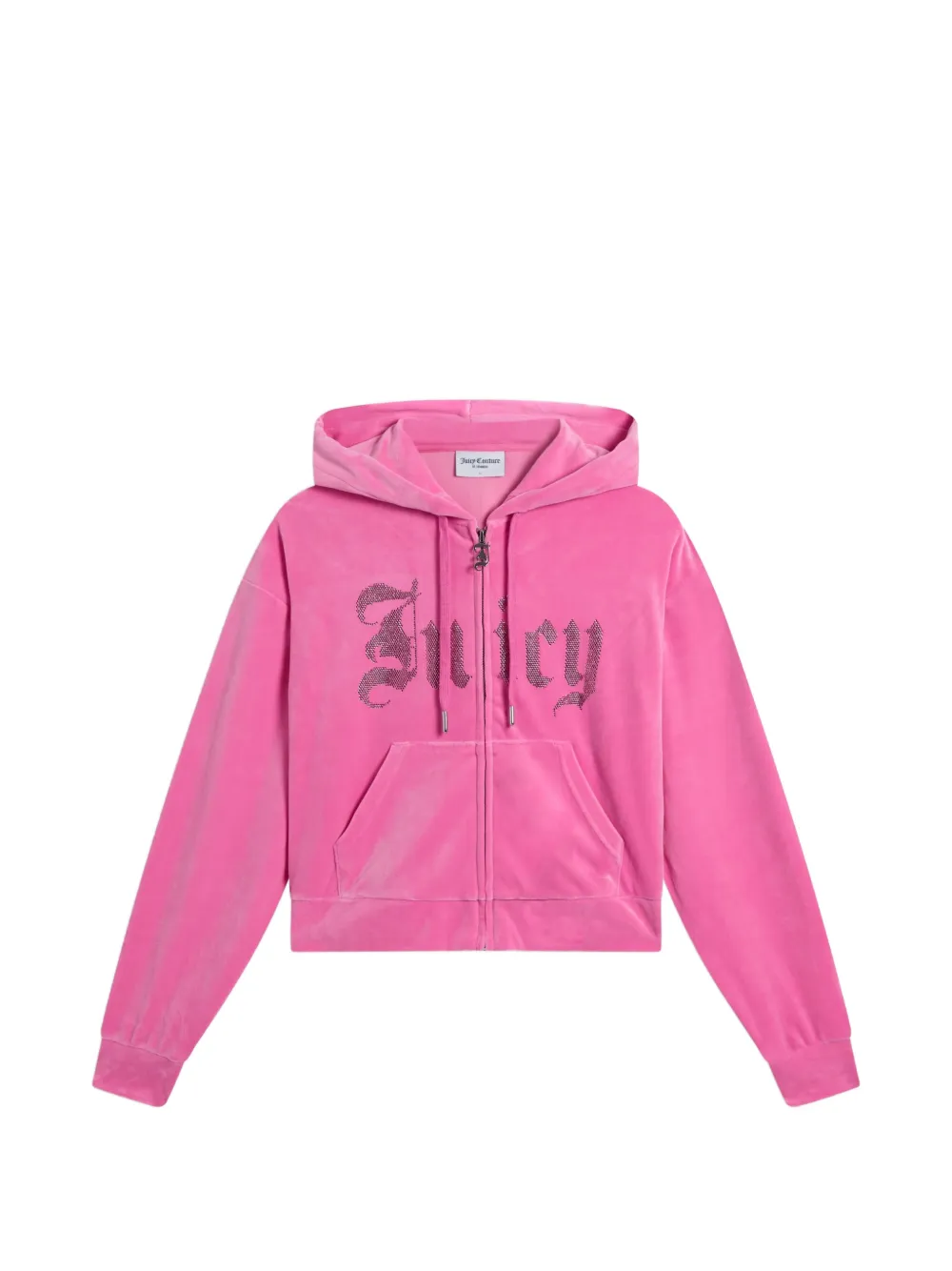 Juicy Couture rhinestone-logo cropped hoodie - Rosa