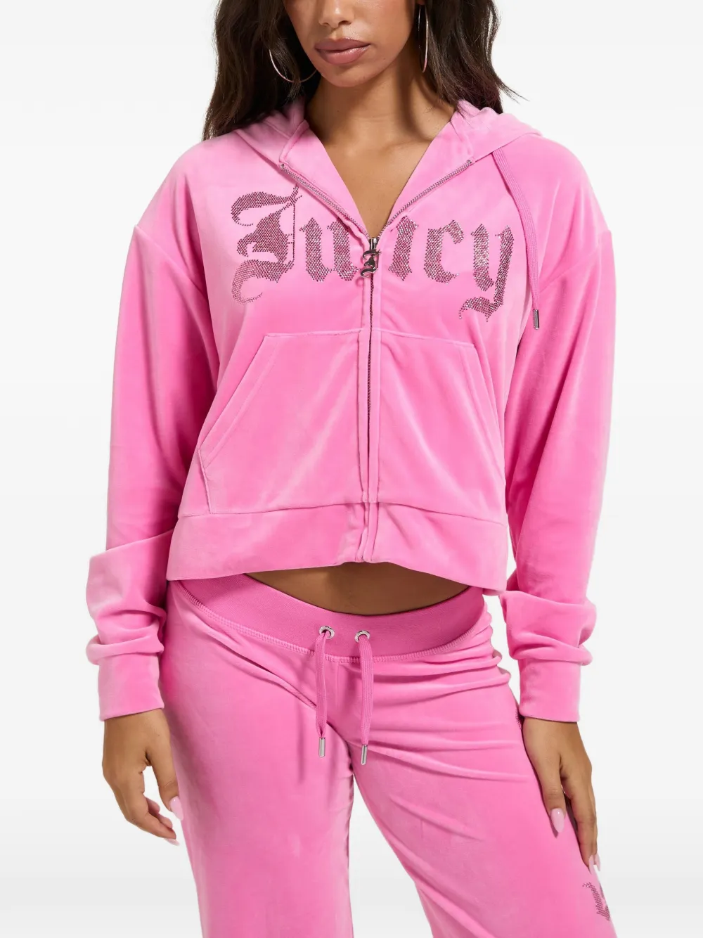 Juicy Couture Cropped hoodie Roze